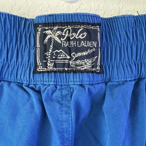 Vintage Polo Ralph Lauren Big Pony Swim Trunks Men’s Large Mediterranean Blue - Picture 5 of 8